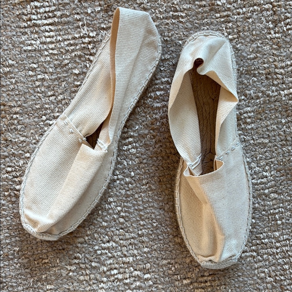 Diegos Cream Canvas Espadrilles, Size 44